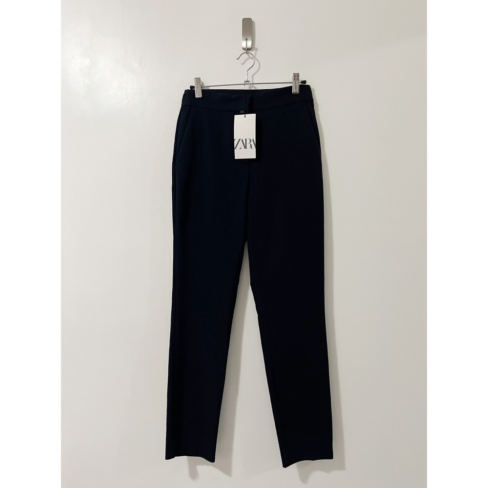 Zara Black Straight Leg Pants Trousers Career Work Business Casual